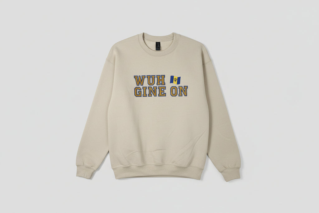 Embroidered Barbados Crewneck - "Wuh Gine On"